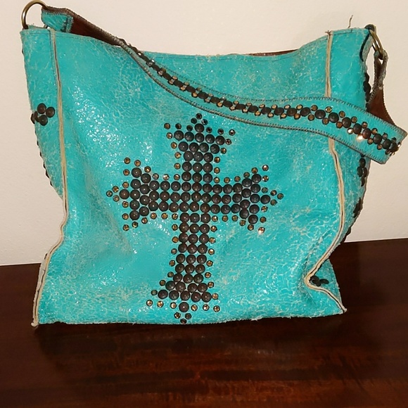 Kurtmen Designs Handbags - Kurtmen Designs Turquoise Crackle